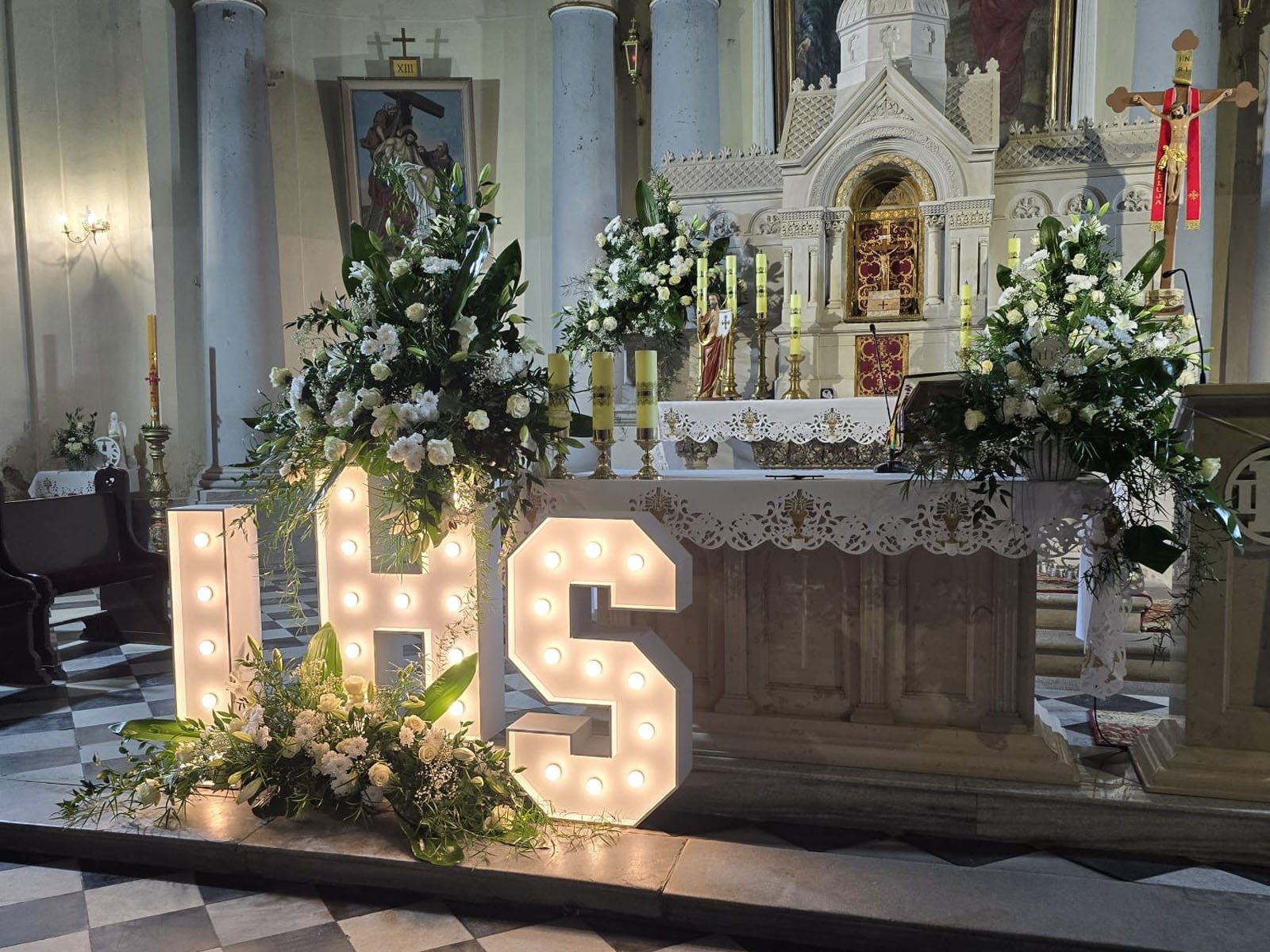 Stojąca dekoracja świetlna na komunię I, sakrament komunii, pamiątkowe zdjęcia