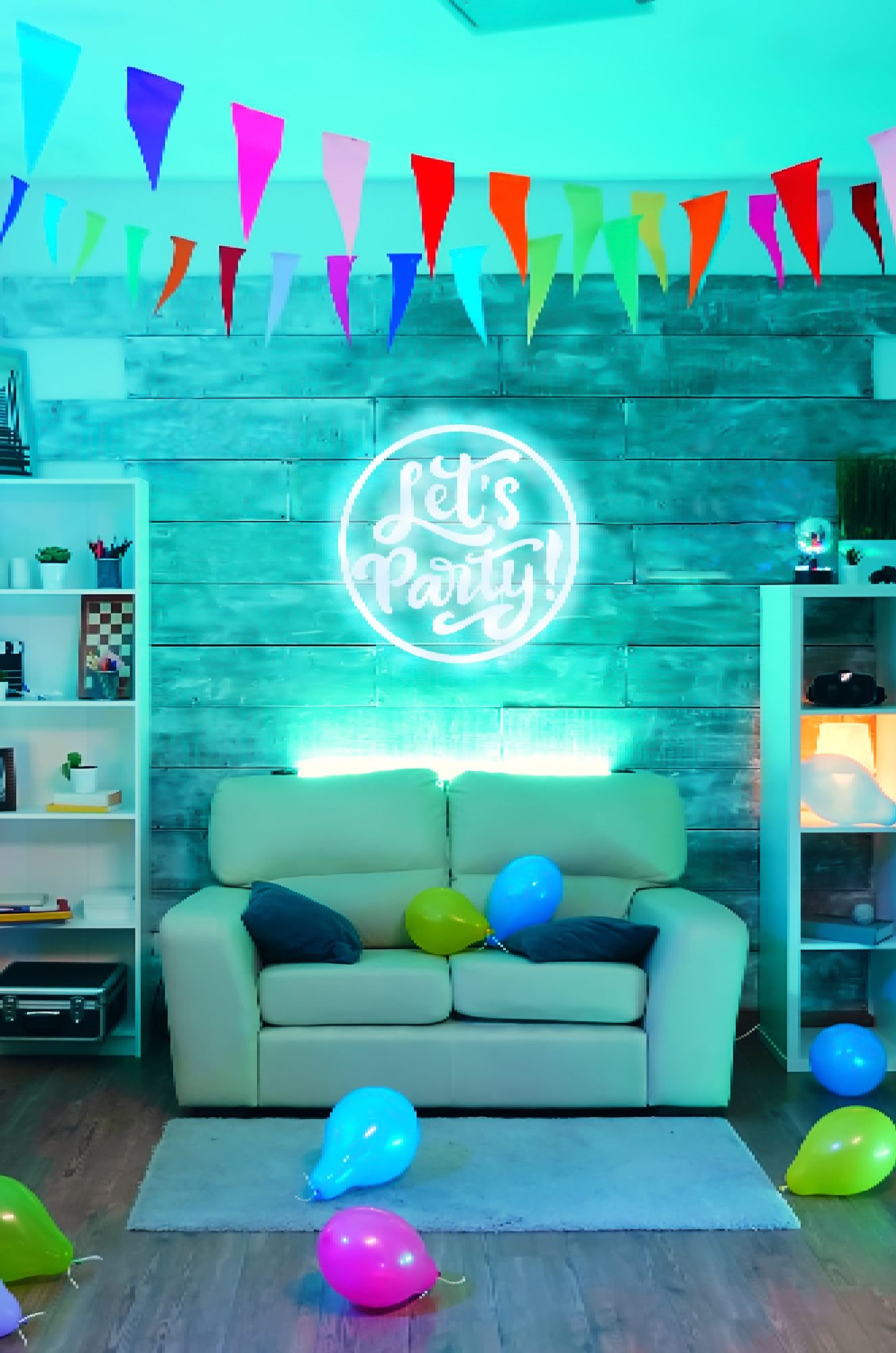 neon led let&rsquo;s party do salonu &ndash; nowoczesna dekoracja na dom&oacute;wkę i sylwestra