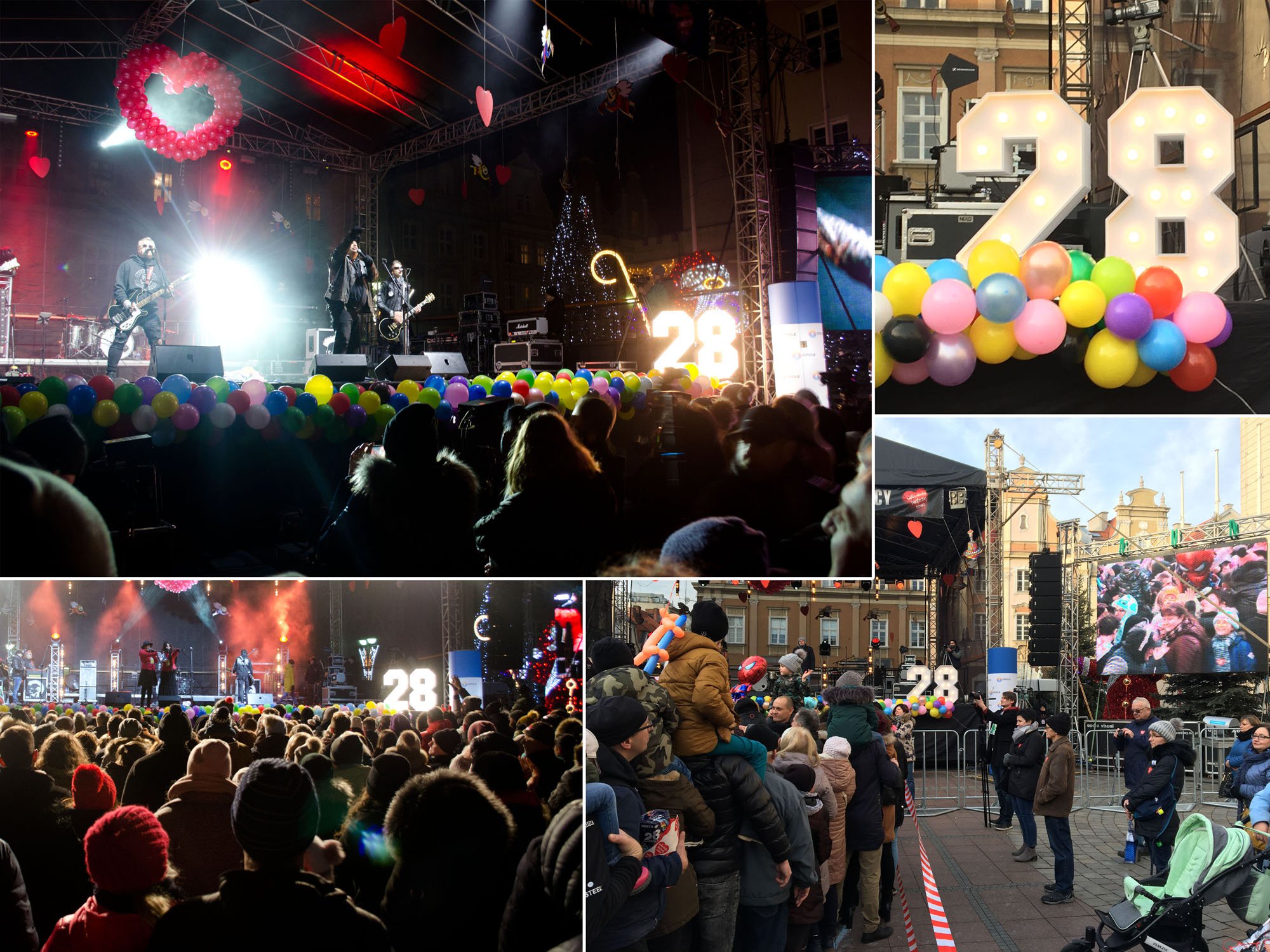 Podświetlane litery i cyfry jako dekoracja scen podczas ważnych wydarzeń kulturalnych i rocznic