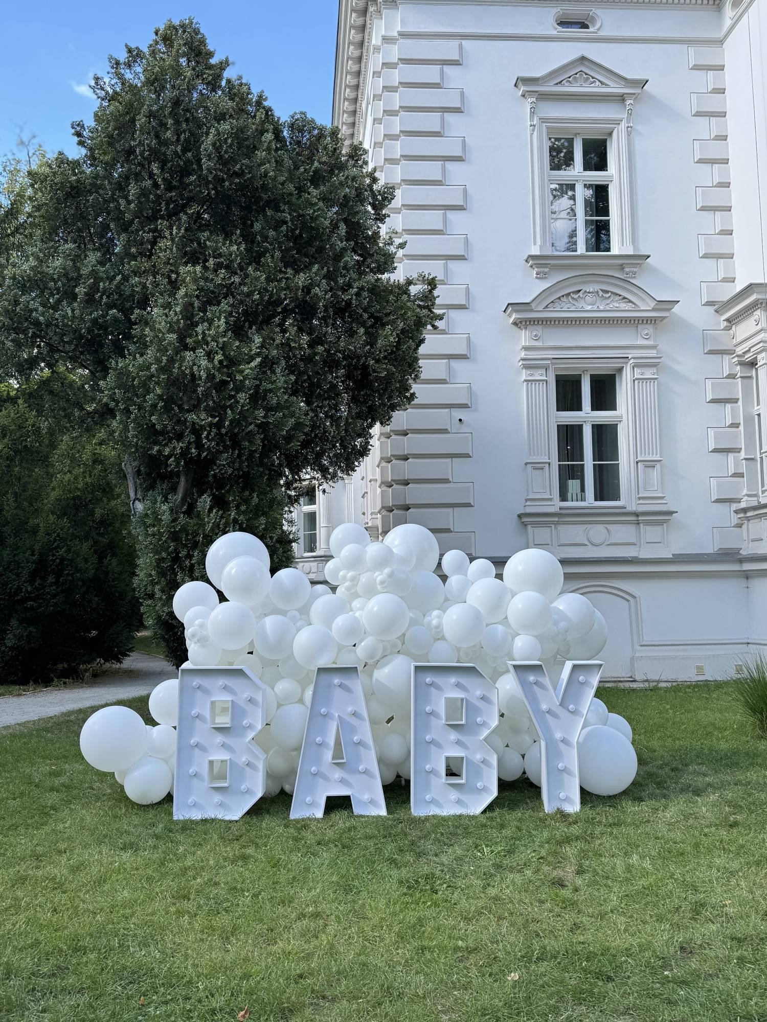 Litery BABY, dekoracja na gender party, wynajem