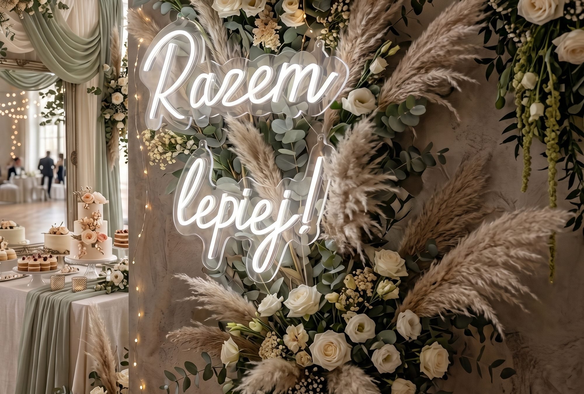 Neon LED Razem lepiej &ndash; napis świetlny na ślub i wesele, wypozyczalnia dekoracji