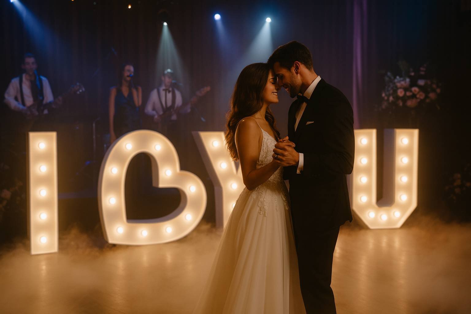 Świetlne serce LED Opole – romantyczna dekoracja weselna z żarówkami na wynajem