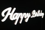 Podświetlany napis Happy Birthday, dekoracja świetlna na przyjęcie urodzinowe