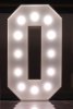 Litera O podświetlana żarówkami LED, o wysokości 1 metra, na wynajem w Opolu