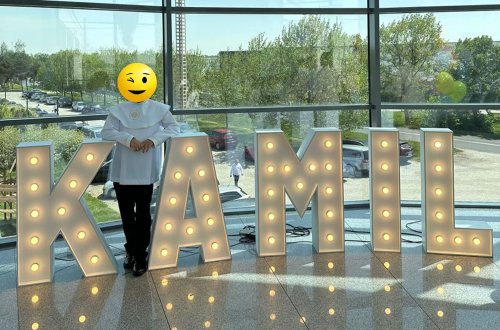 Imię dziecka na Pierwszą Komunię Świętą, wynajem liter z żar&oacute;wkami, dekoracja LED, LiteroweLove