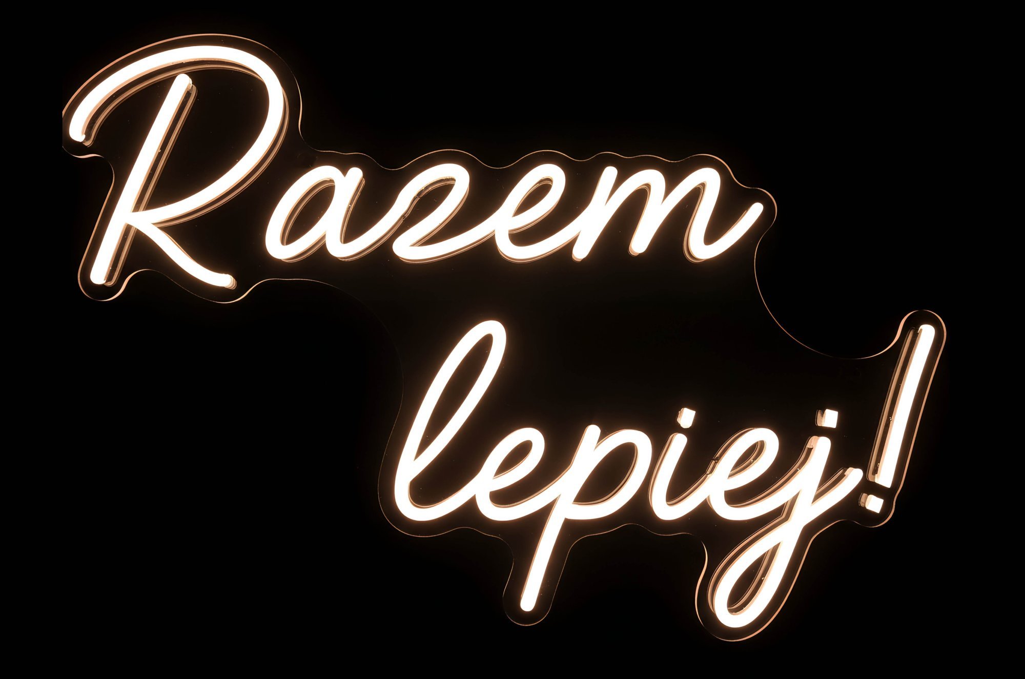 Wypożyczalnia neon&oacute;w neon Razem lepiej dekoracje świetlne neon na wesele neon na wynajem