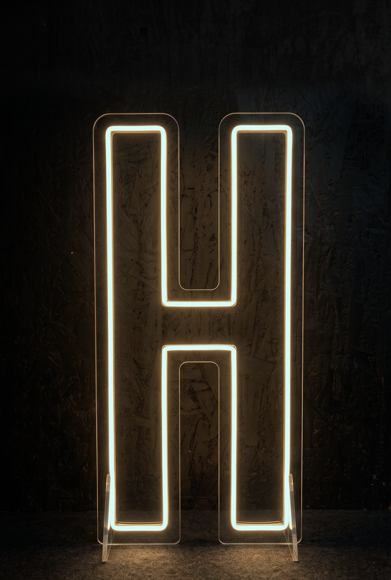 Świetlna litera H LED 120 cm &ndash; wynajem neonowych liter na imprezy i wydarzenia